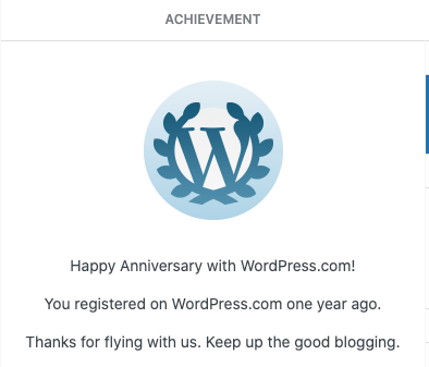 My blogging anniversary!